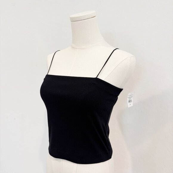 NWT American Eagle Bungee Strap Cropped Tank Top Basic Black AE Casual New Large - Picture 4 of 10